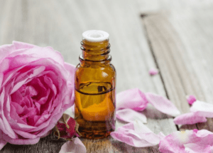 Rose oil for hydration, anti-aging, and skin soothing.pepper mint , essential oils